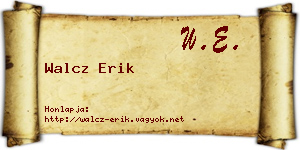 Walcz Erik névjegykártya